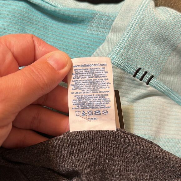 Delta M Charcoal Gray Silver Black Gaming Short Sleeve Cotton Blend Tee - Picture 11 of 12